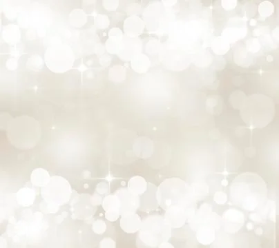 Beige blurred bokeh background, gray, silver, white circles, holiday, glitter Stock Illustration