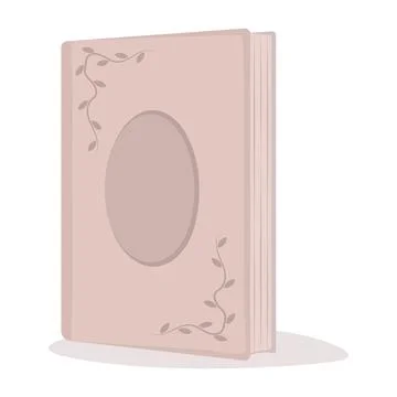 Beige book with floral elements Illustrazione stock