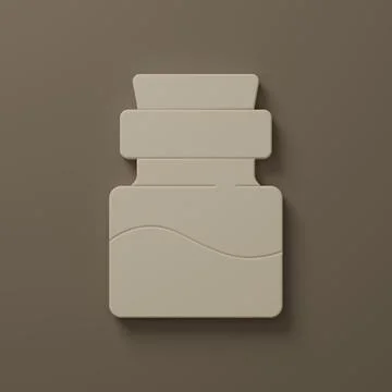 Beige Bottle with potion icon isolated on brown background. Flask with magi.. Ilustración de archivo