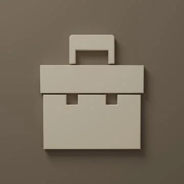 Beige Briefcase icon isolated on brown background. Business case sign. Busi.. Stockillustratie