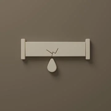 Beige Broken metal pipe with leaking water icon isolated on brown backgroun.. Stock Illustration