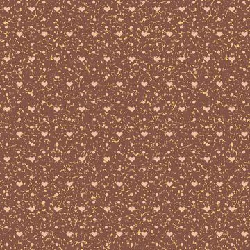 Beige brown background seamless pattern with repeating heart, design for wrap Stock Illustration