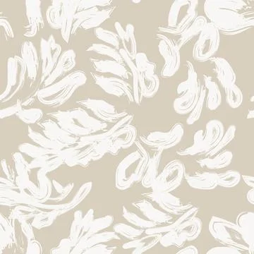 Beige Brushstroke Leaf seamless pattern design Иллюстрация
