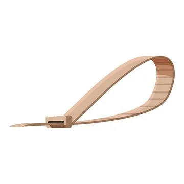 Beige cable tie, securing tool for organization and management Stock Illustration