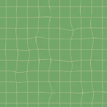 Beige cage checkered seamless pattern on a green background Stock Illustration