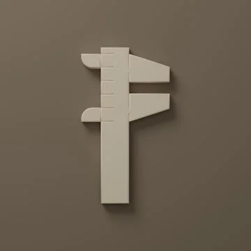 Beige Calliper or caliper and scale icon isolated on brown background. Prec.. Stock Illustration