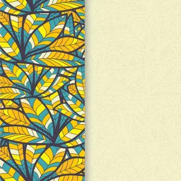 Beige card with abstract feater 스톡 일러스트