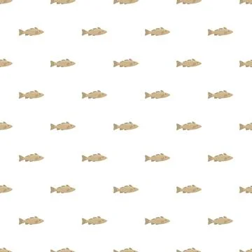 Beige cartoon fish seamless pattern swimming Stock Illustration