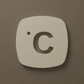 Beige Celsius icon isolated on brown background. Minimalism concept. 3D ren.. Stock Illustration