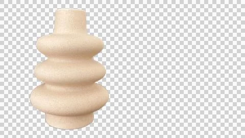 Beige Ceramic Empty Vase Isolated on White Background Stock Photos