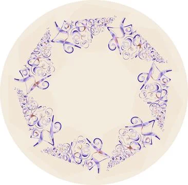 Beige circle with a pattern of openwork elements Stock Illustration