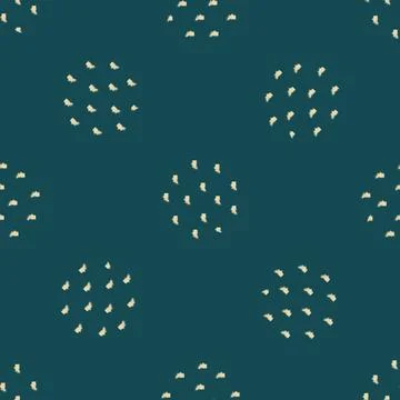 Beige Circles on a green background pattern Stock Illustration
