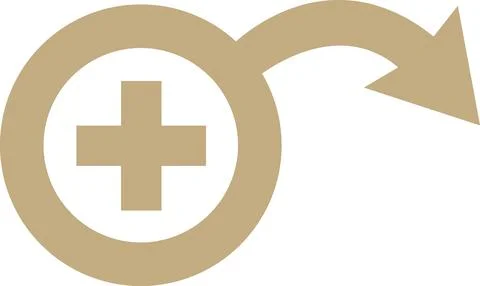 Beige circular arrow with plus sign icon Stock Illustration
