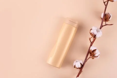 Beige clean tanning Lotion or Sunscreen cream bottle for package mockup on .. Stock Photos