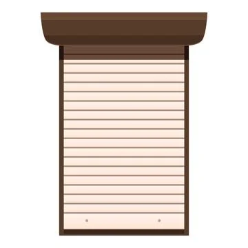 Beige closed roller shutter door protecting shop Stock Illustration