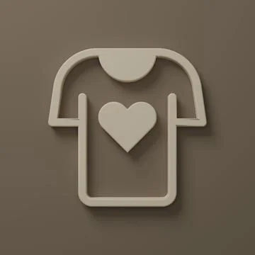 Beige Clothes donation icon isolated on brown background. Minimalism concep.. Stock Illustration