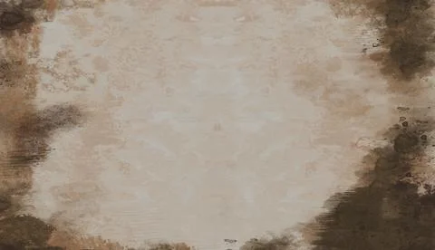 A beige-colored abstract background with dark brown edges and a textured Stock Illustration