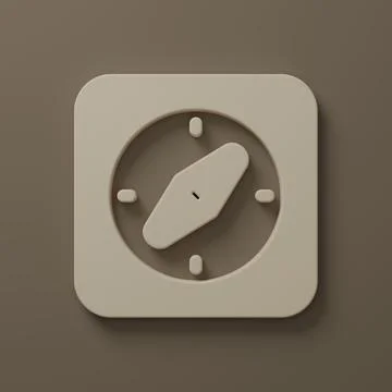 Beige Compass icon isolated on brown background. Windrose navigation symbol.. Stock Illustration