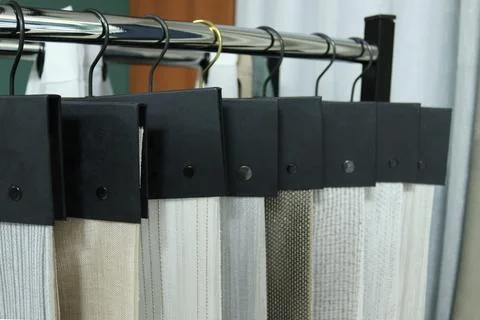 Beige curtain sample Stock Photos