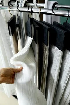 Beige curtain sample Stock Photos