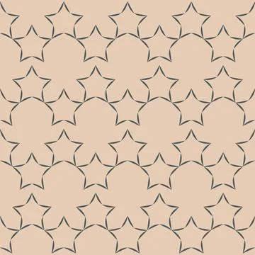 Beige cute seamless pattern with star and starry sky, cute ornament backgroun Stock Illustration