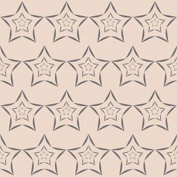 Beige cute seamless pattern with star and starry sky, cute ornament backgroun Stock Illustration