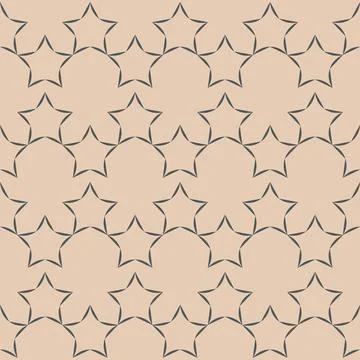 Beige cute seamless pattern with star and starry sky, cute ornament backgroun Stock Illustration