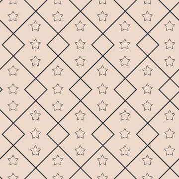 Beige cute seamless pattern with star and starry sky, background for design Stock Illustration
