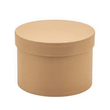 A beige cylindrical container with a textured surface and a lid. Stock Illustration