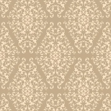 Beige Damask Pattern Stock Illustration