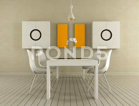 Beige dining room Stock Illustration