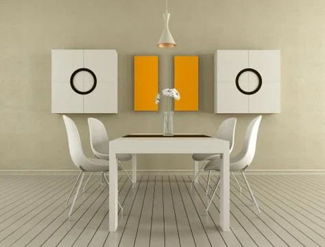 Beige dining room Stock Illustration