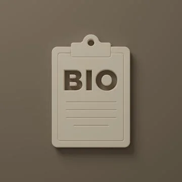 Beige Document for bio green healthy food icon isolated on brown background.. Stock Illustration
