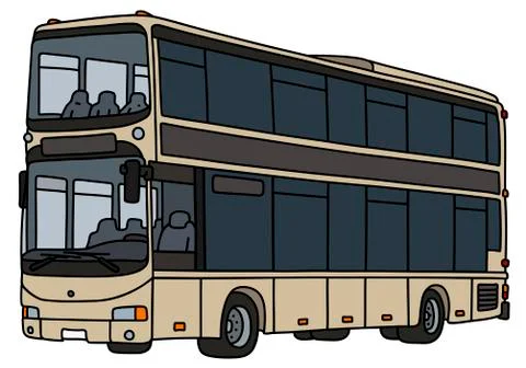 The beige double decker bus Stock Illustration