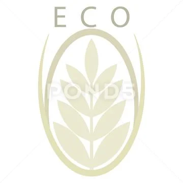 Beige ear sign. Eco logo. Vector illustration. Stock Illustration