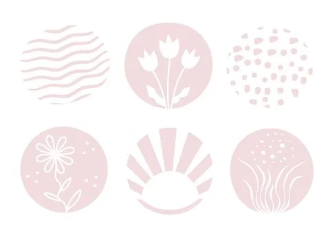 Beige elements, abstract set Stock Illustration