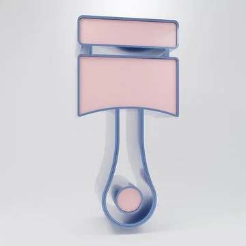 Beige Engine piston icon isolated on grey background. Car engine piston sig.. Stock Illustration