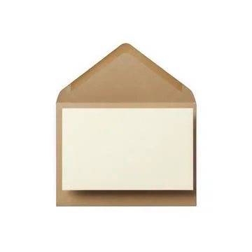 A beige envelope with a white insert, ready for a letter or card. Stock Illustration