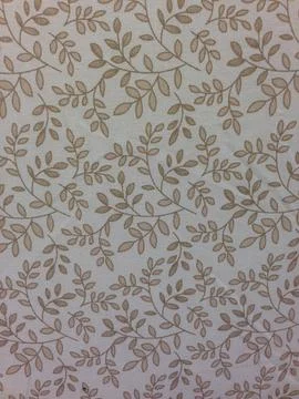 Beige fabric with delicate leaf pattern Stock Photos