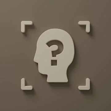 Beige Face recognition icon isolated on brown background. Face identificati.. 스톡 일러스트