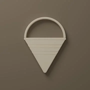 Beige Fire cone bucket icon isolated on brown background. Metal cone bucket.. Stock Illustration
