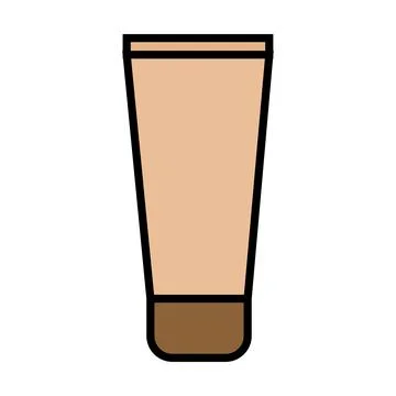 Beige flat concealer icon is a simple glamorous cosmetic tube with hand cream Stock Illustration