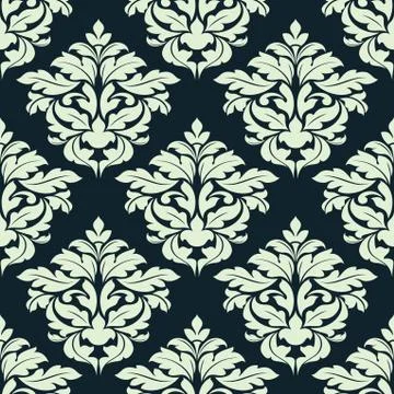 Beige floral damask seamless pattern Stock Illustration