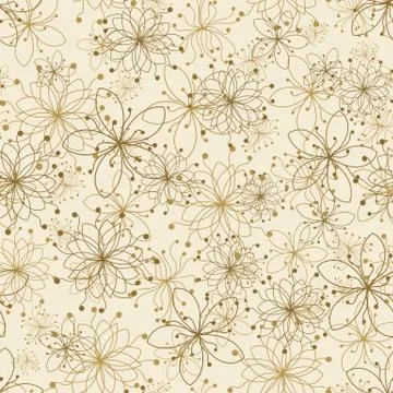 Beige floral texture seamless vector pattern Stock Illustration