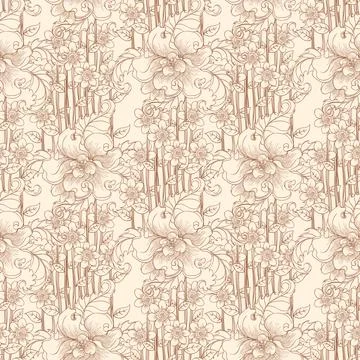 Beige flowers Stock Illustration