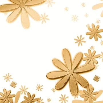 Beige flowers over white background Ilustração Stock