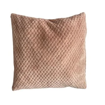 Beige Fluffy Bubble Textured Square Pillow Isolated on White Stock Photos