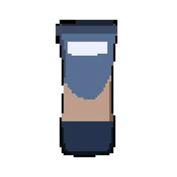 Beige foundation cream pixel art vector illustration Stock Illustration