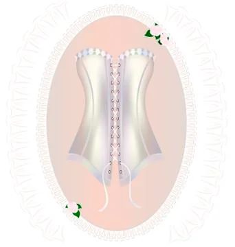 Beige frame and corset Stock Illustration