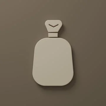 Beige Full sack icon isolated on brown background. Minimalism concept. 3D r.. 스톡 일러스트